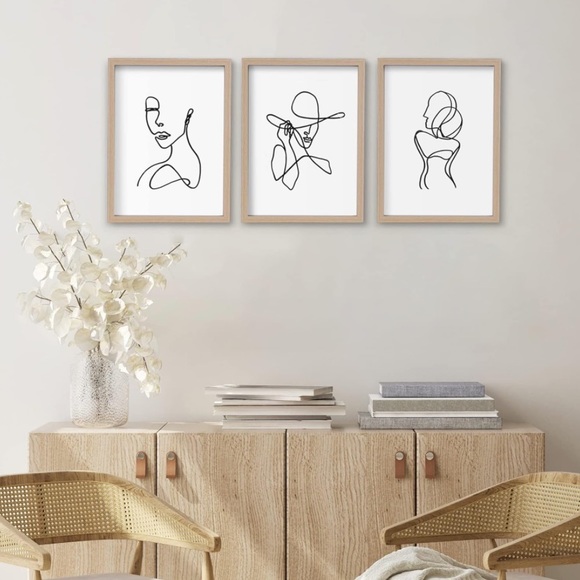 11x14 Inch Framed Minimalist Wall Art Set with Lady's Body Line Art for Room - Picture 4 of 9